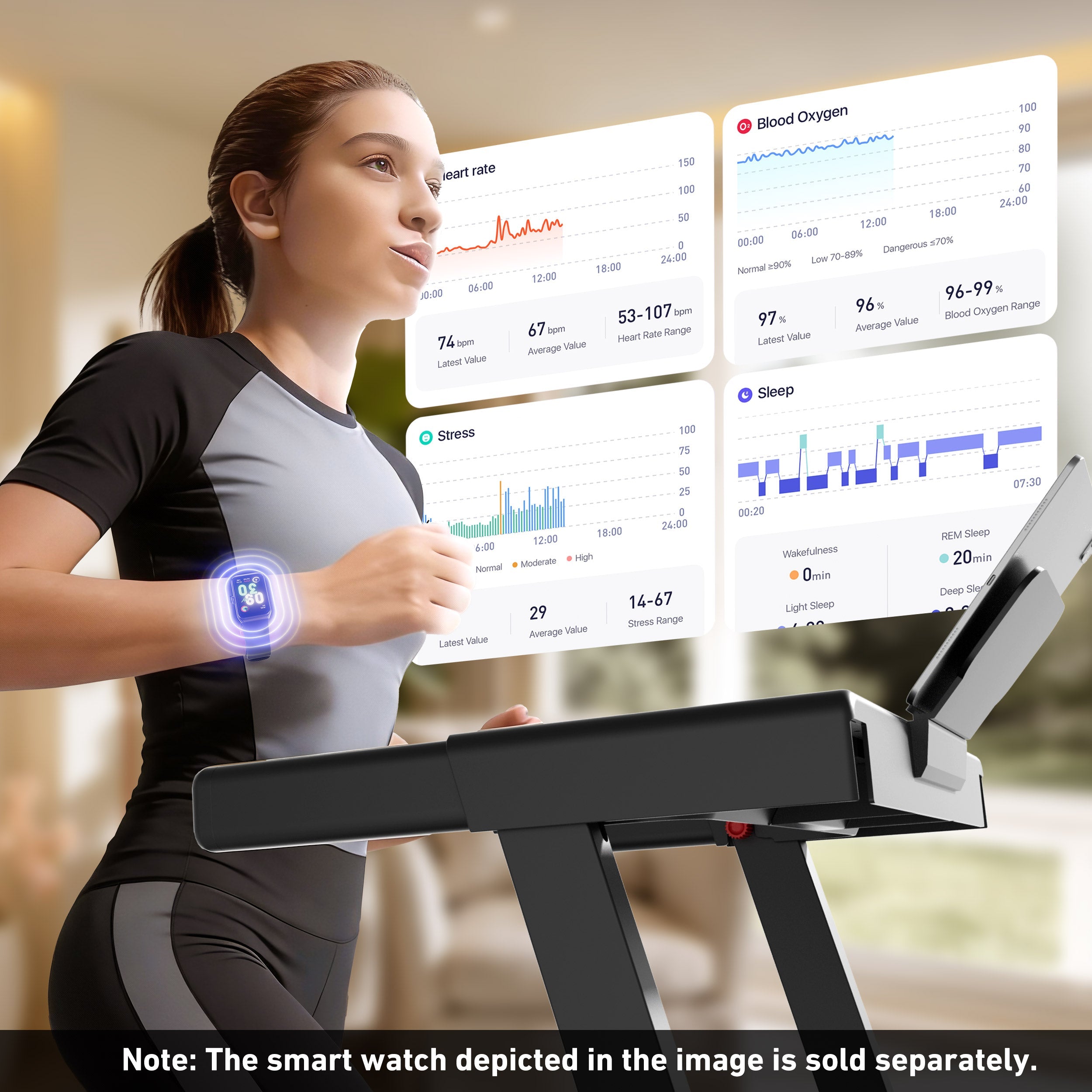 DeerRun All-New 2026 A1 Pro Move+ Smart Foldable Treadmill with 6% Incline & NFC | 350Lbs, 10mph, Black