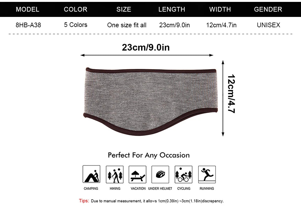 Winter Thermal Fleece Sweatband Headband