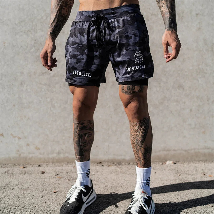 Men’s 2-in-1 Quick-Dry Gym Running Shorts