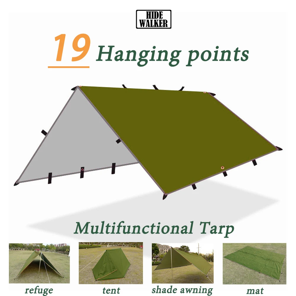 Waterproof Camping Tent Tarp with 19 Hang Points