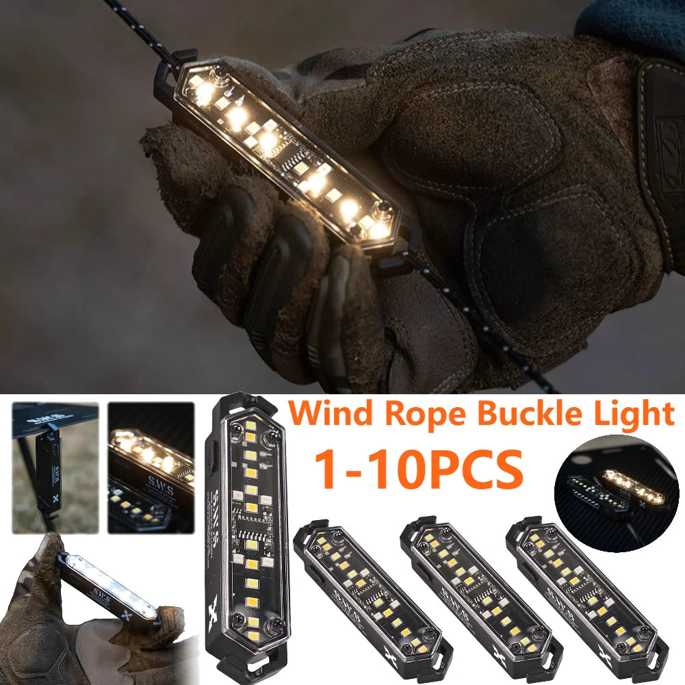 Wind Rope Warning Light USB Tent String Lamp