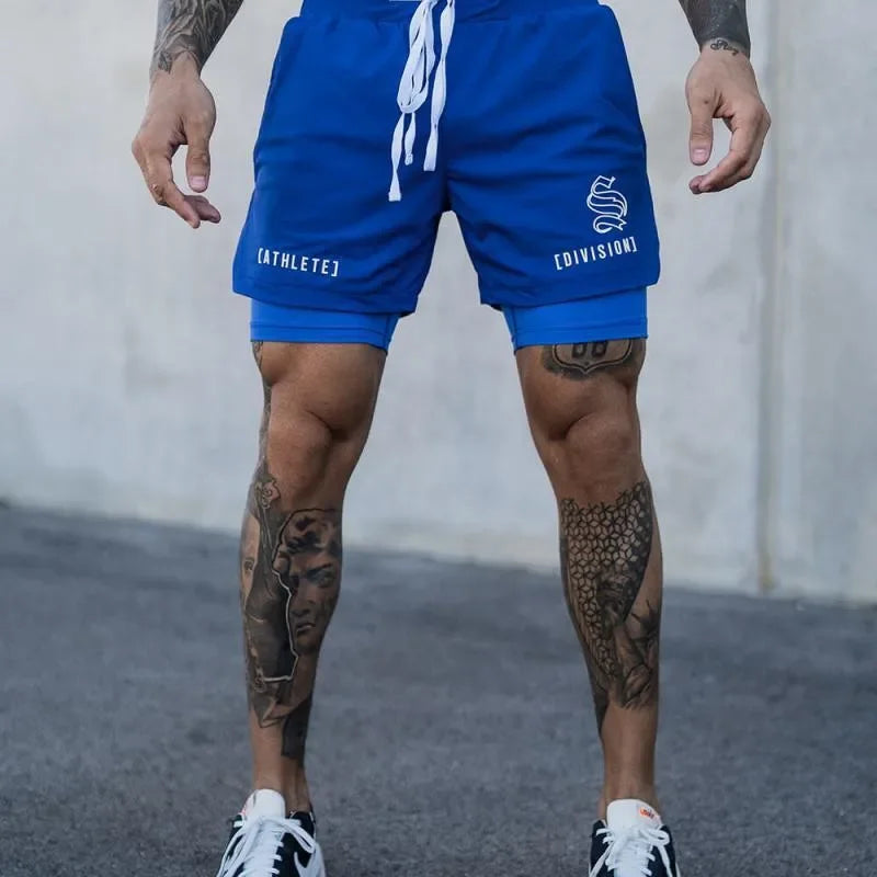 Men’s 2-in-1 Quick-Dry Gym Running Shorts