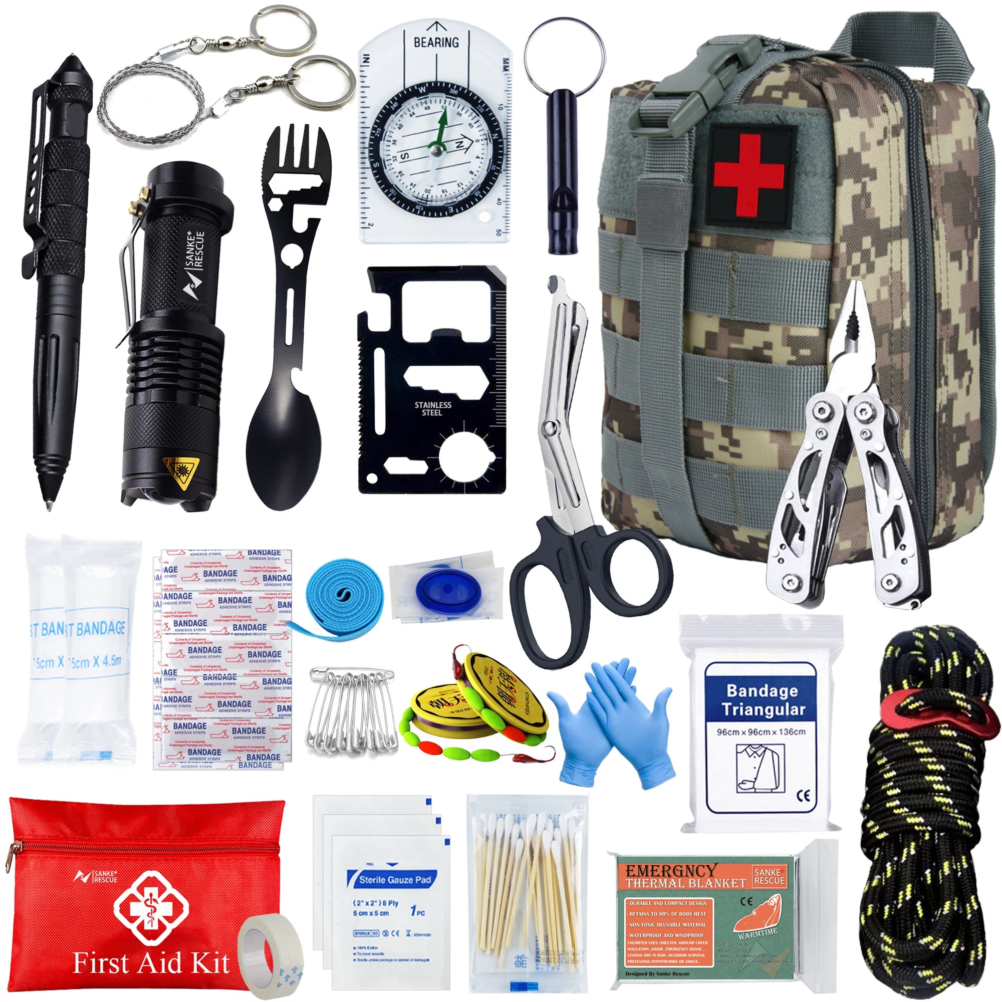 Survival First Aid Kit Molle Emergency Bag