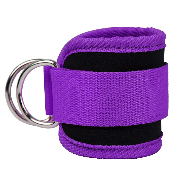 Gym Adjustable Neoprene Ankle Straps with Double D-Ring