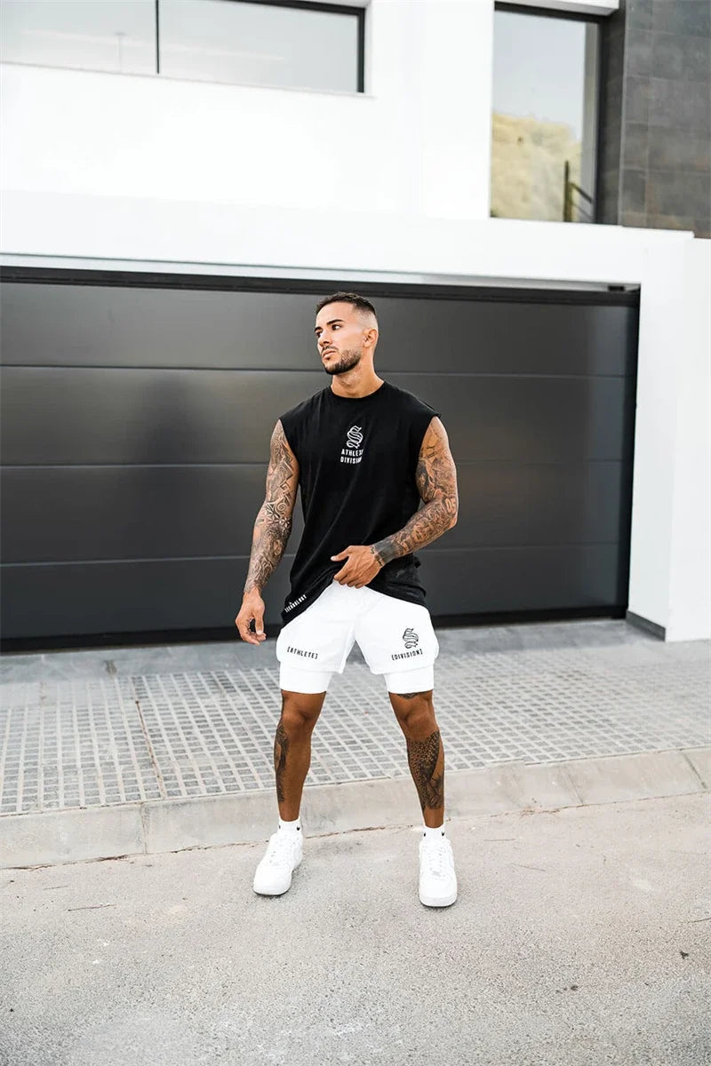 Men’s 2-in-1 Quick-Dry Gym Running Shorts