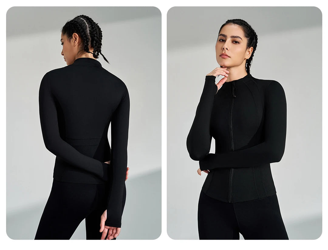 Women’s Full-Zip Yoga & Running Jacket with Thumbholes