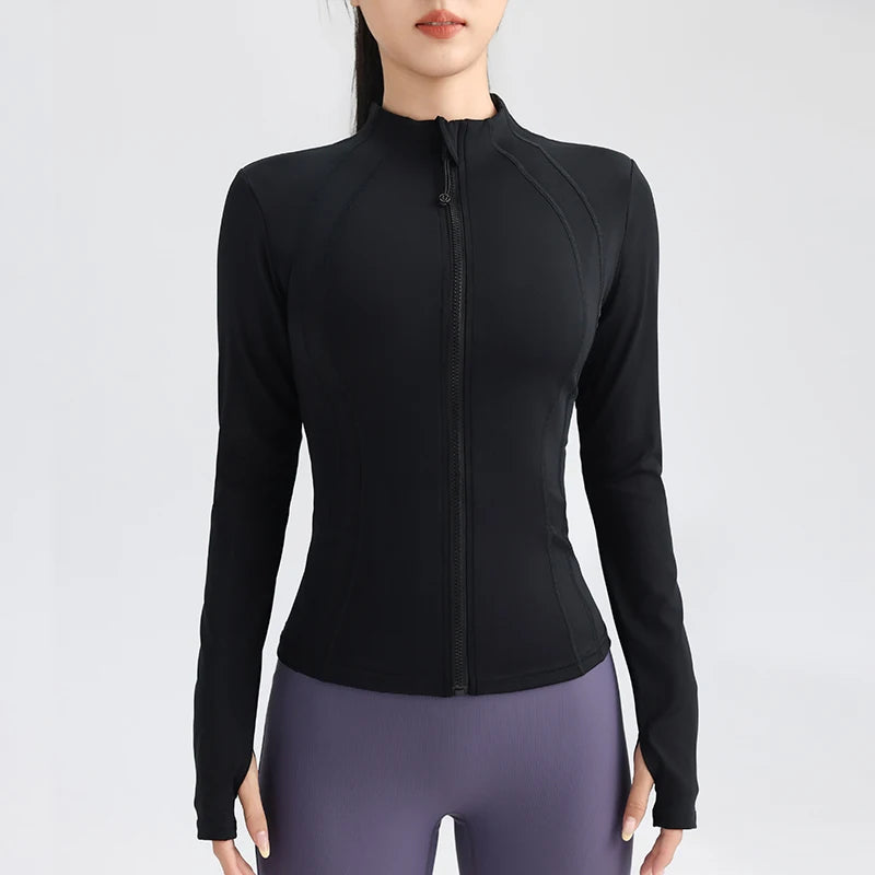 Women’s Full-Zip Yoga & Running Jacket with Thumbholes
