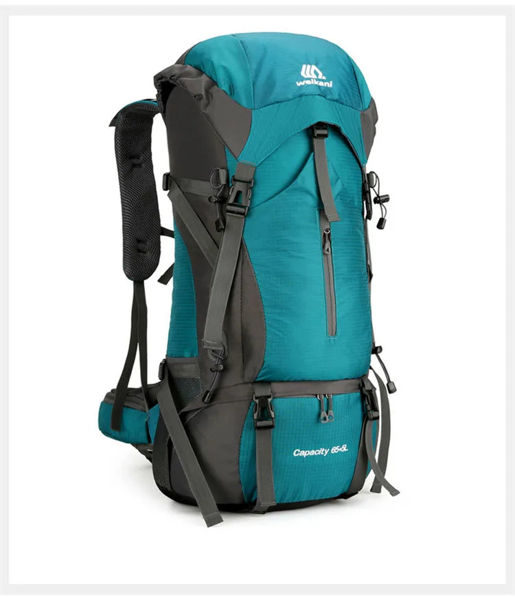 70L Nylon Hiking Backpack with Rain Cover