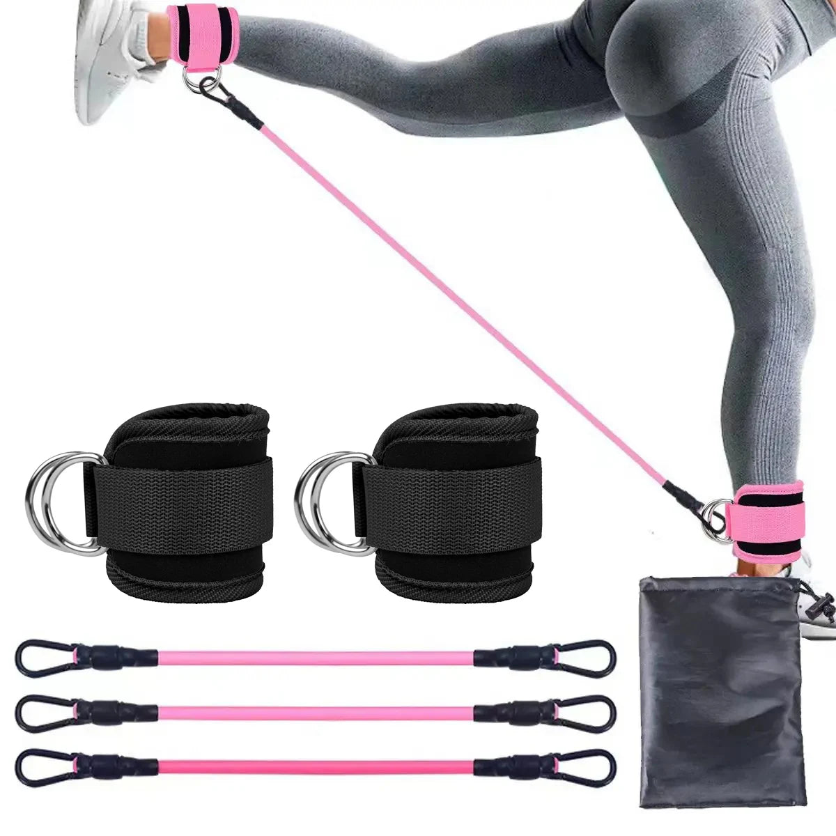 TPE Resistance Bands Ankle Straps Fitness Set
