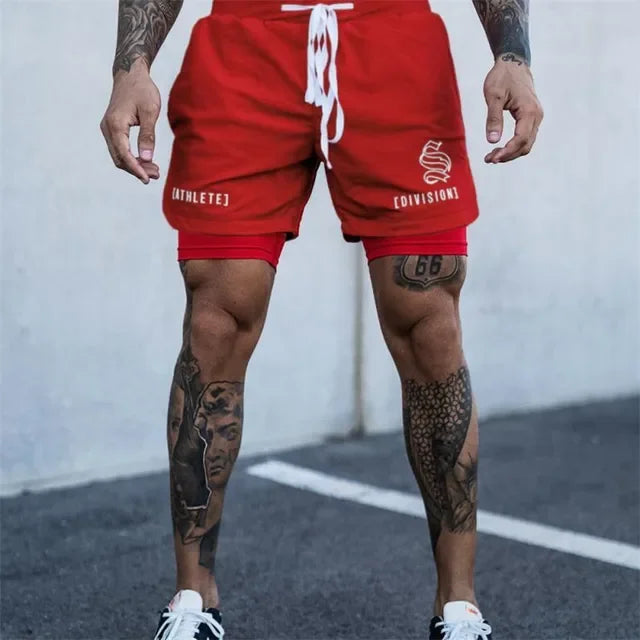 Men’s 2-in-1 Quick-Dry Gym Running Shorts