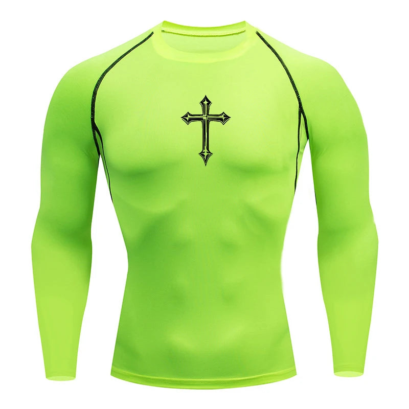 Cross Print Men's Compression Shirt – Christian Athletic Tee