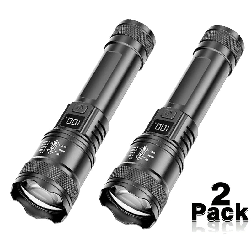 High Power 2000LM LED USB Rechargeable Tactical Flashlight