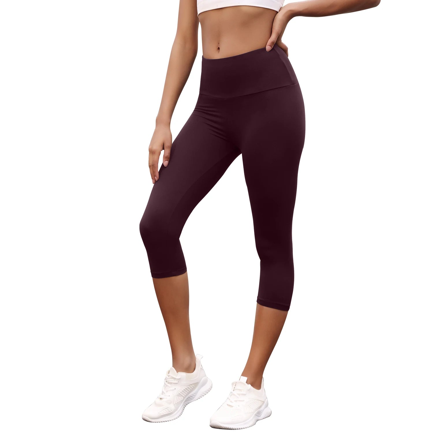 Women's High Waisted Capri Workout Leggings