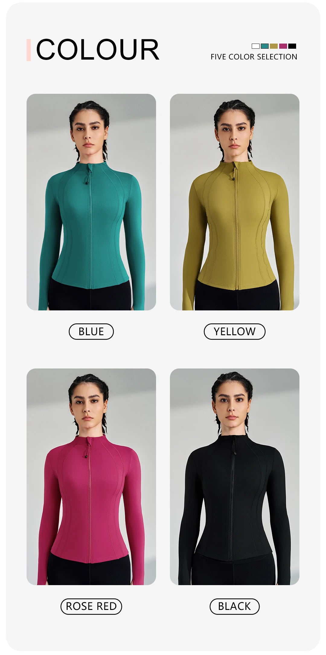 Women’s Full-Zip Yoga & Running Jacket with Thumbholes