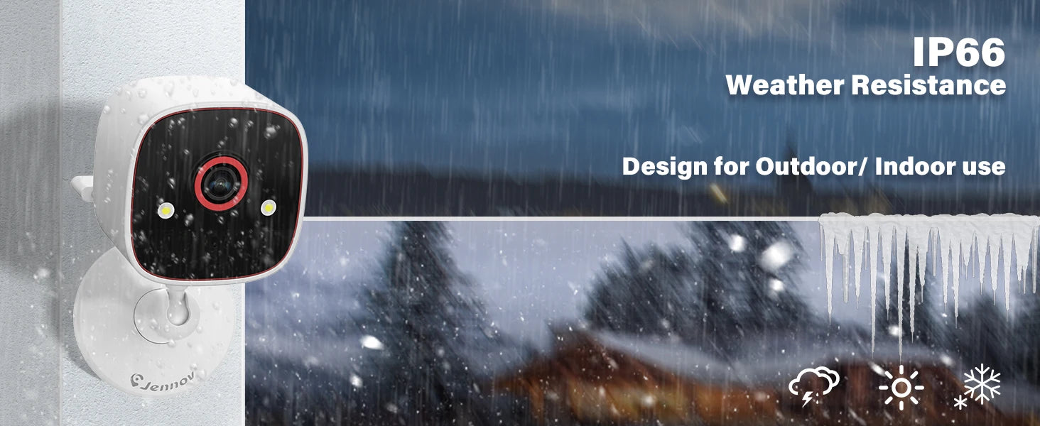 Jennov 2K HD Wireless WiFi Security Camera (5Ghz/2.4Ghz) – Indoor/Outdoor IP66