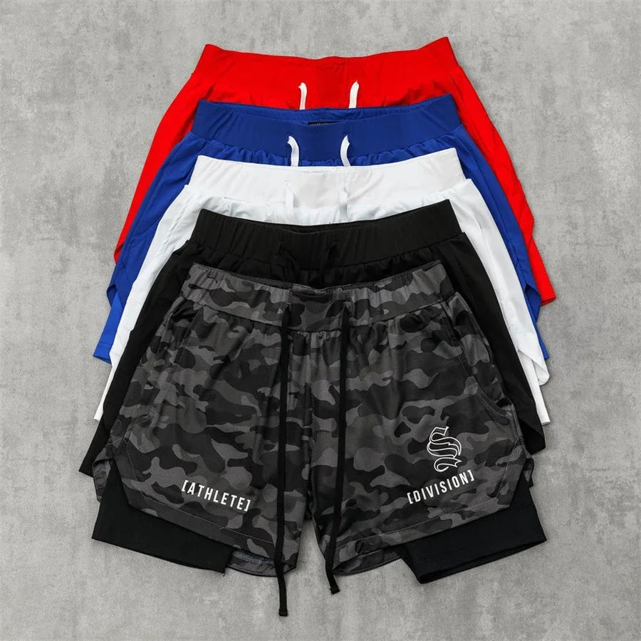 Men’s 2-in-1 Quick-Dry Gym Running Shorts