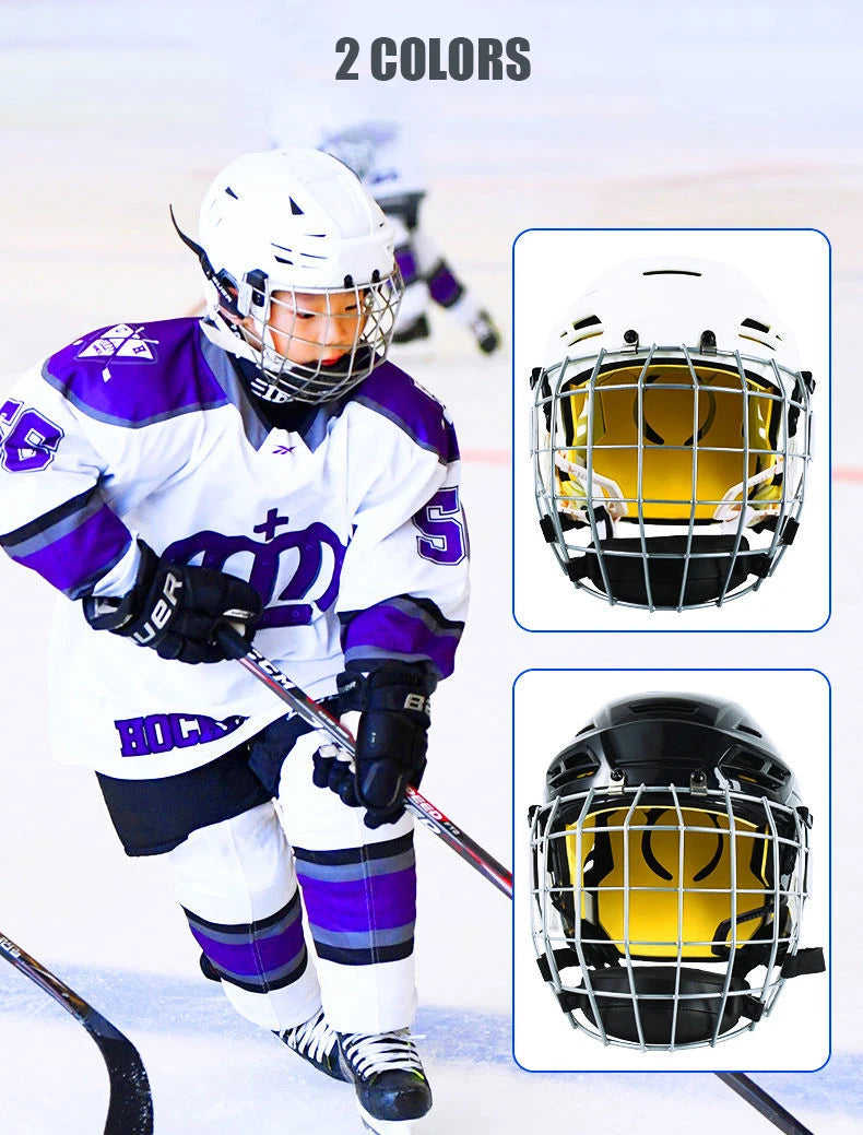 Adjustable Ice Hockey Helmet with Full Face Mask