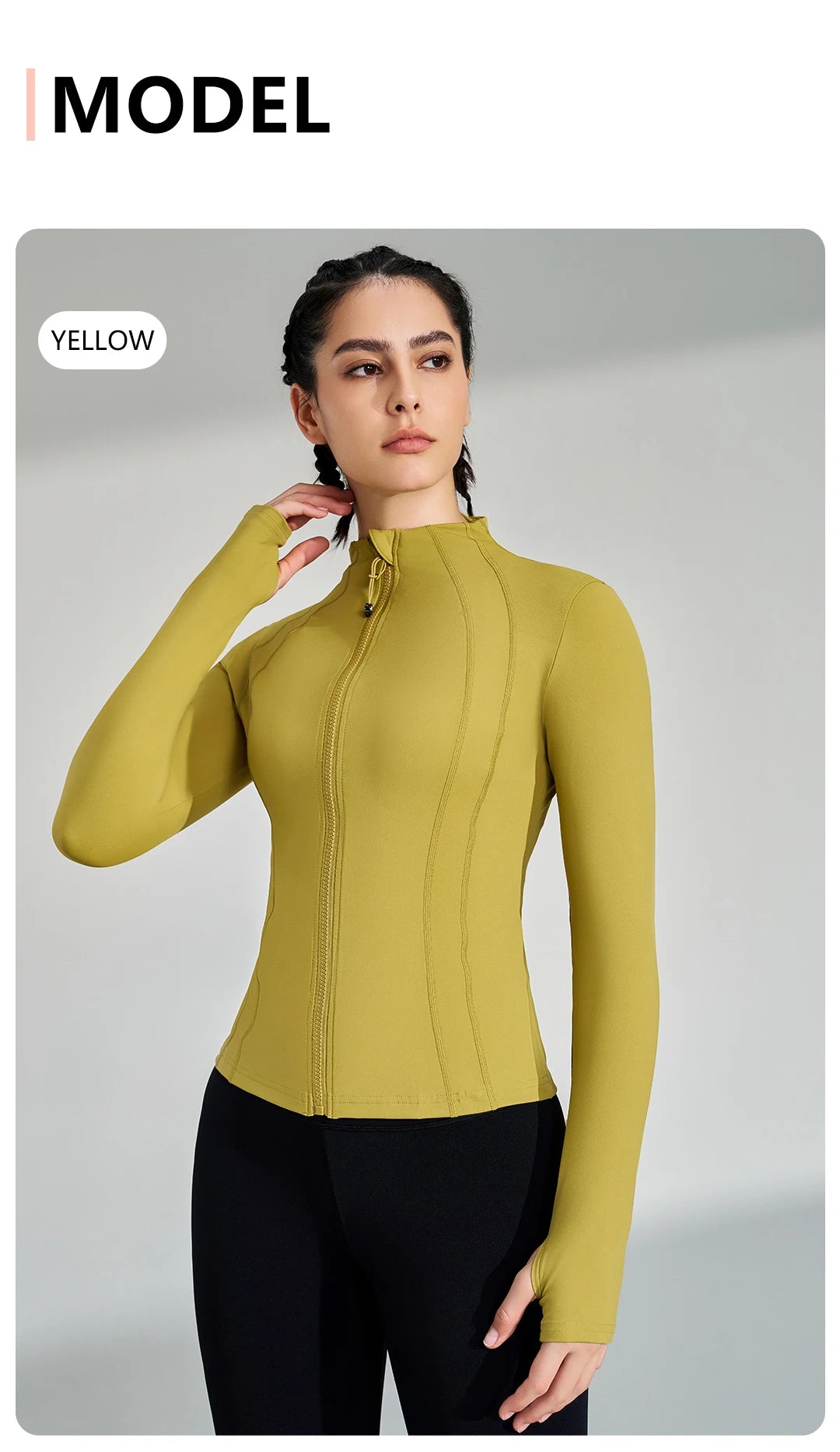 Women’s Full-Zip Yoga & Running Jacket with Thumbholes