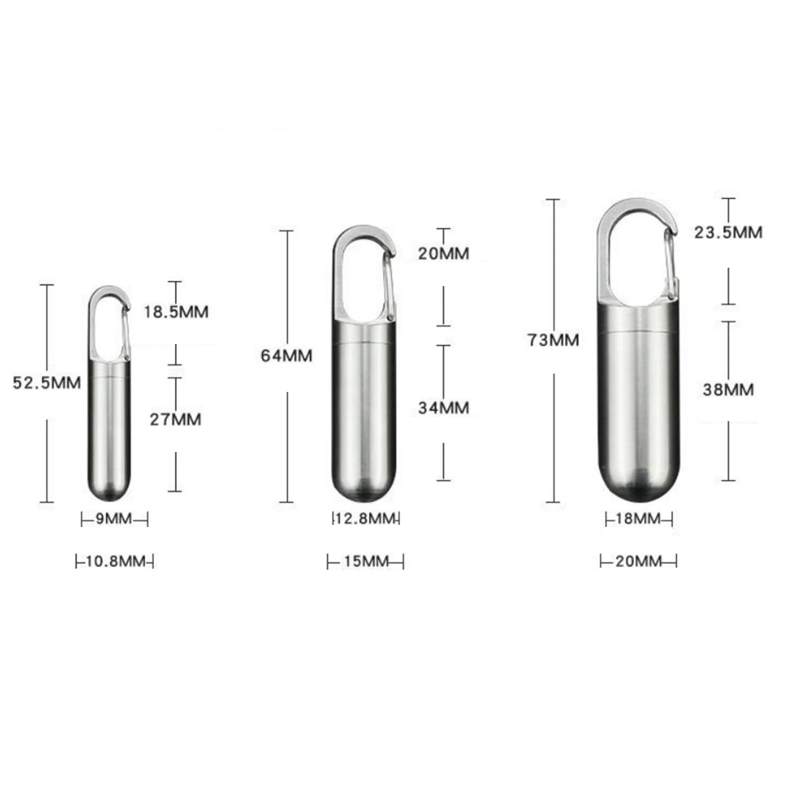 Portable Stainless Steel Medicine Container Keychain