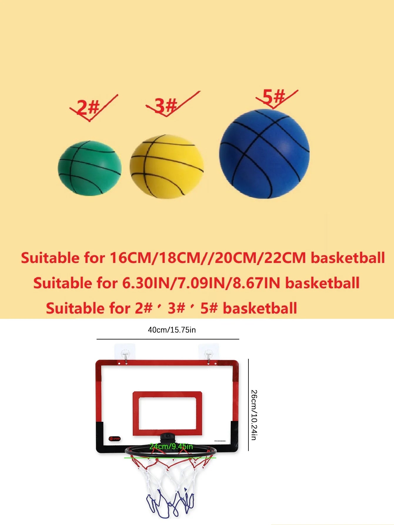 Mini Indoor Basketball Hoop Set for Kids & Adults