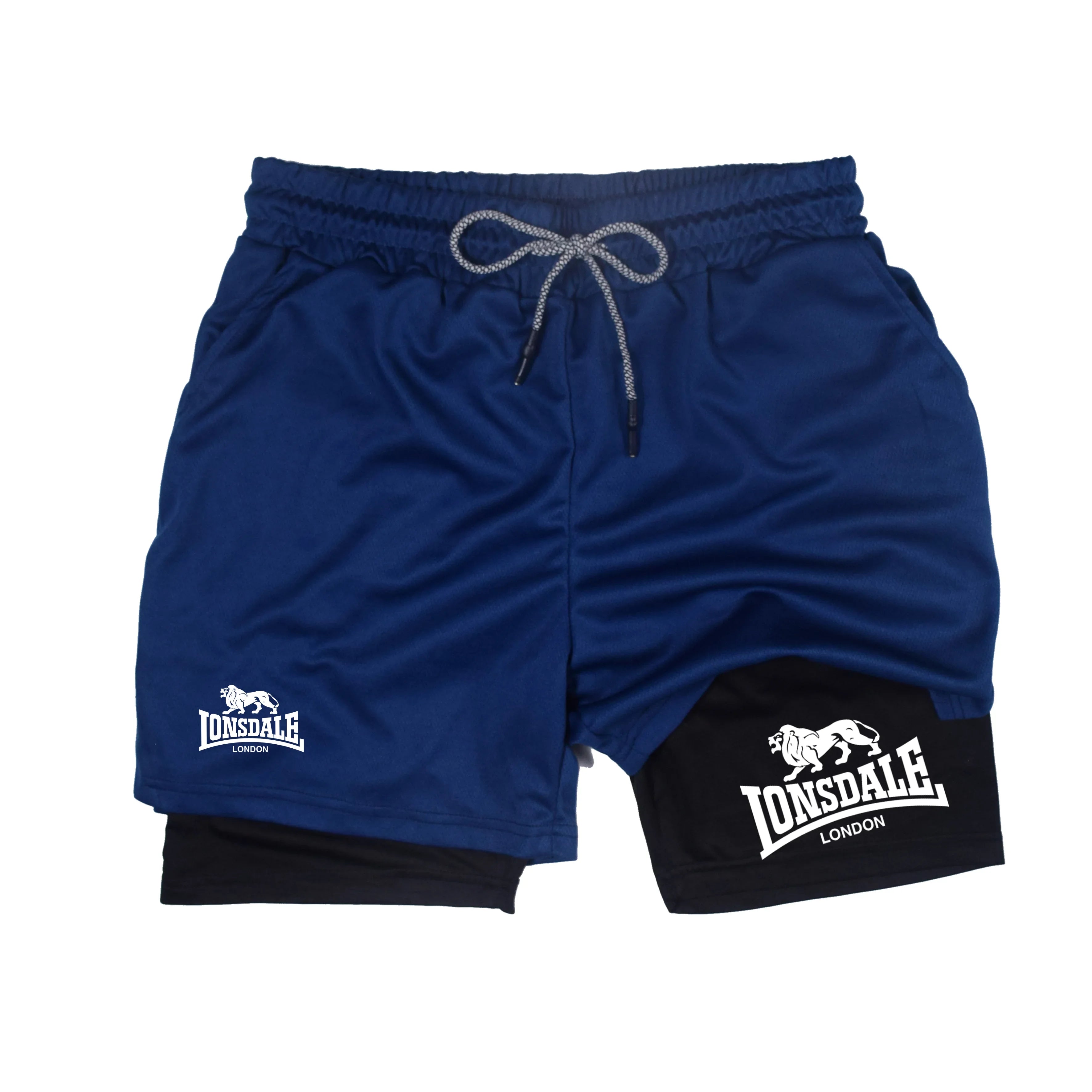 2-in-1 Men's Running Compression Shorts with Phone Pocket