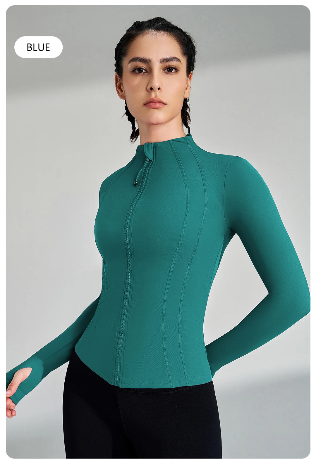 Women’s Full-Zip Yoga & Running Jacket with Thumbholes