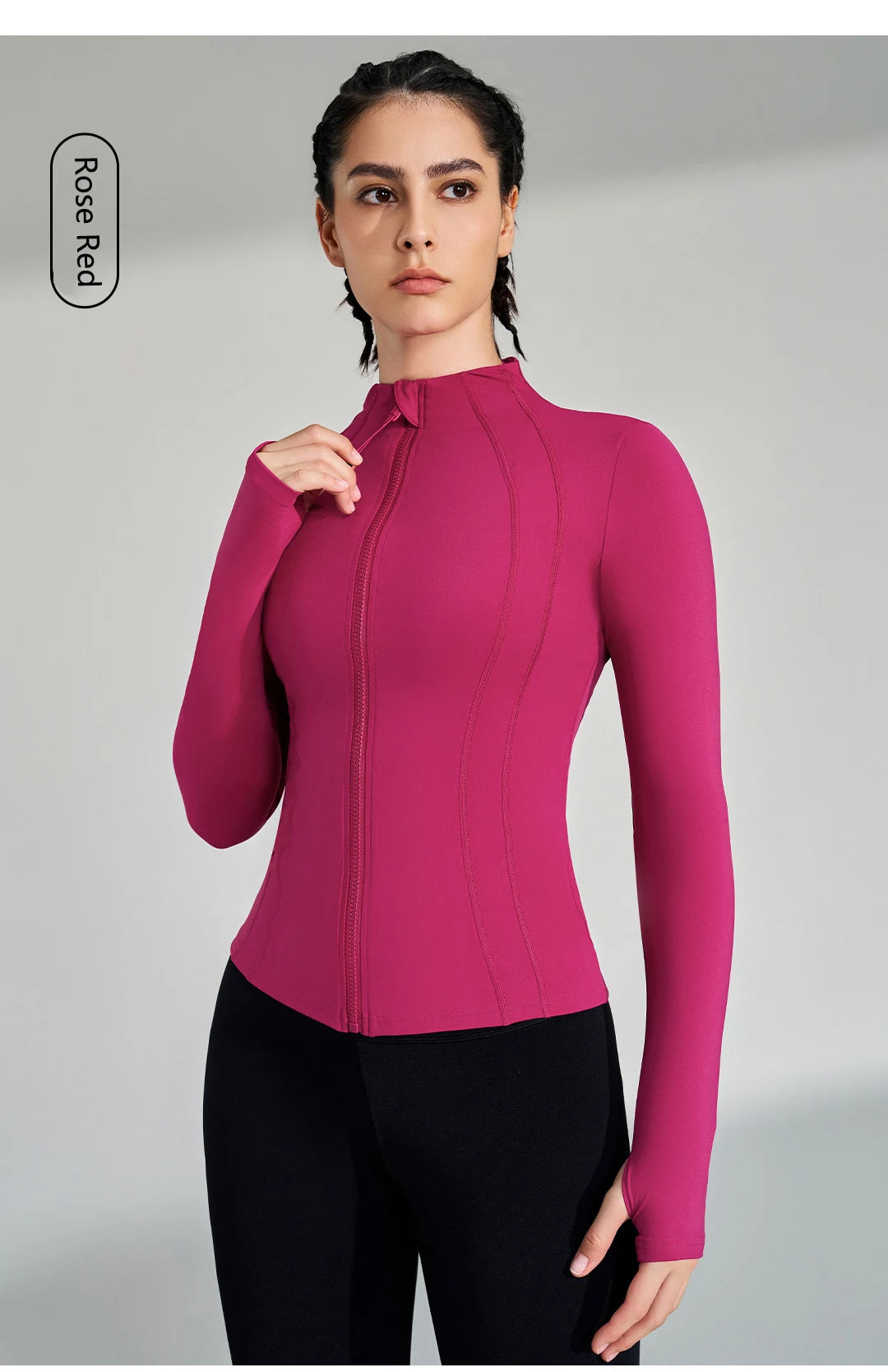 Women’s Full-Zip Yoga & Running Jacket with Thumbholes