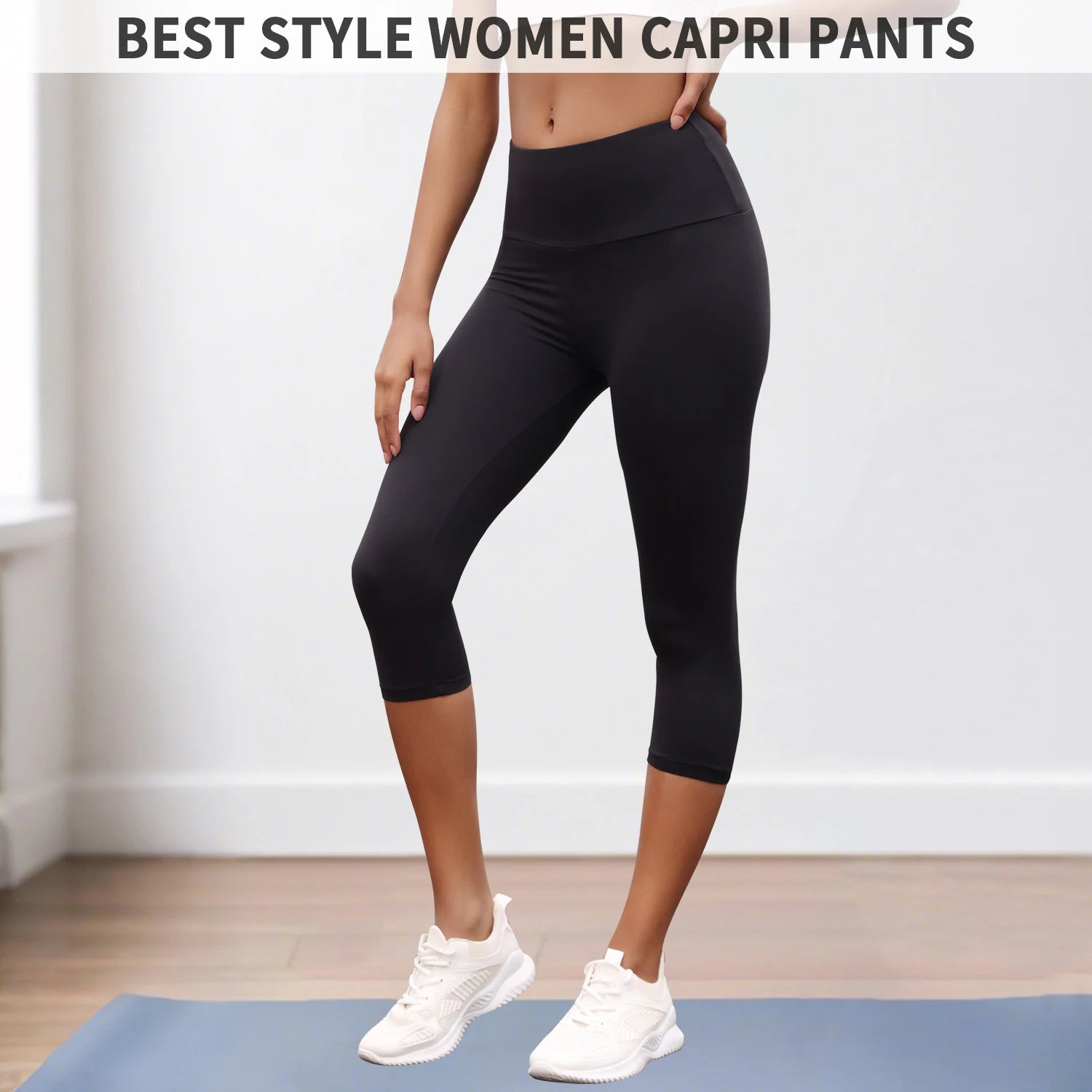 Women's High Waisted Capri Workout Leggings