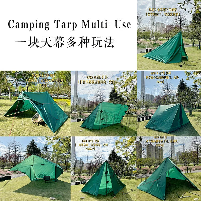 Waterproof Camping Tent Tarp with 19 Hang Points