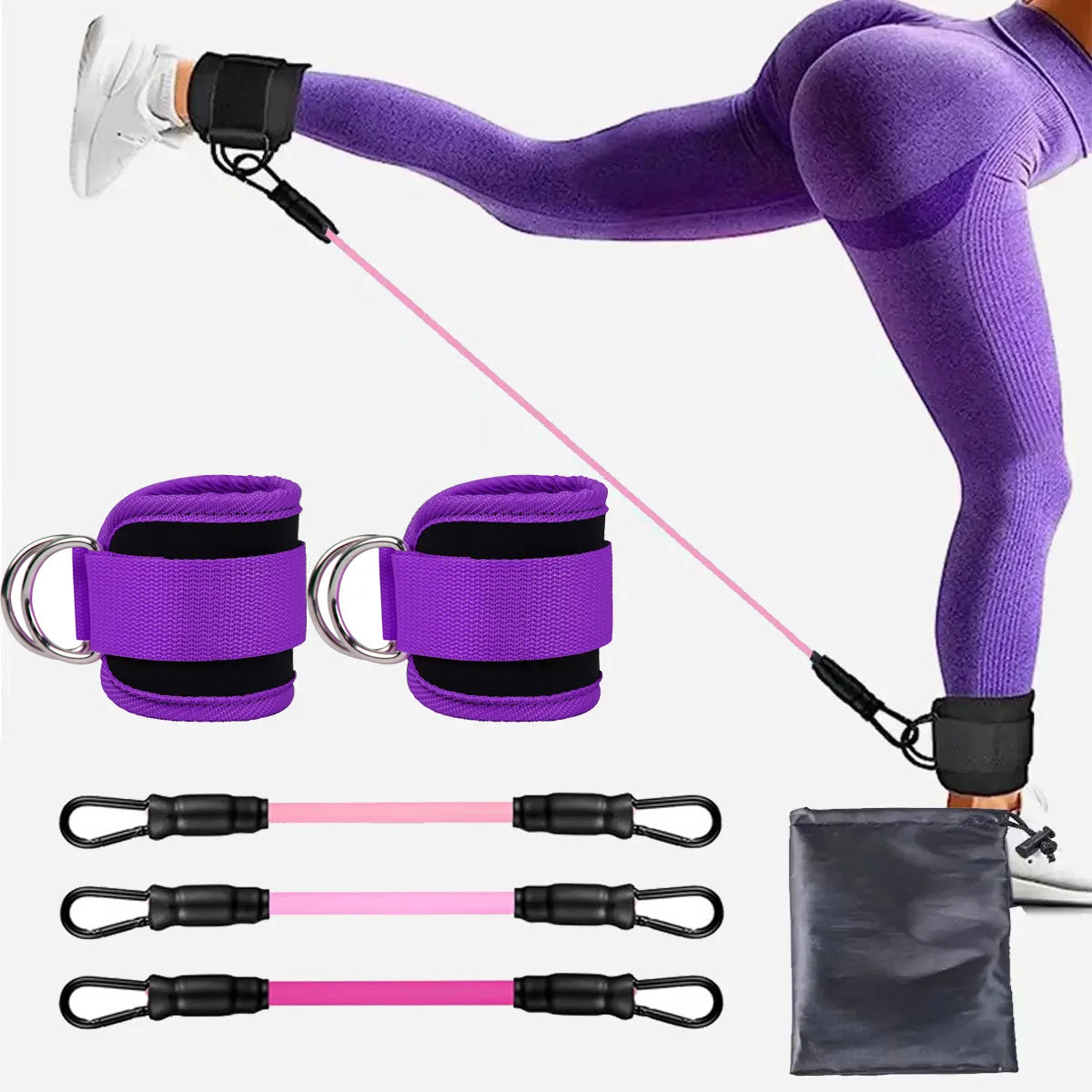 TPE Resistance Bands Ankle Straps Fitness Set
