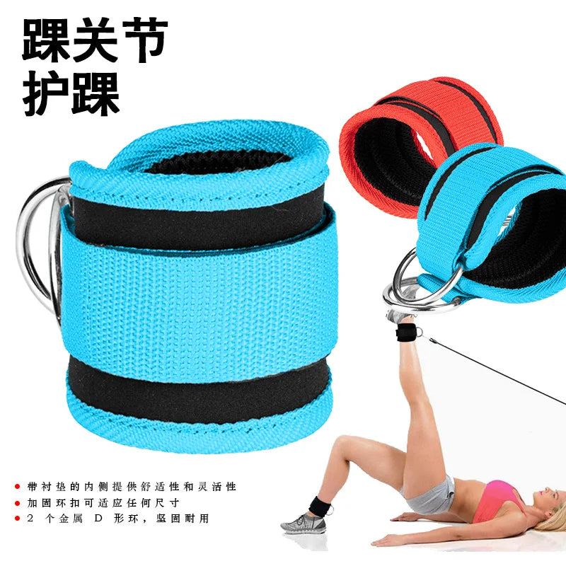 Gym Adjustable Neoprene Ankle Straps with Double D-Ring