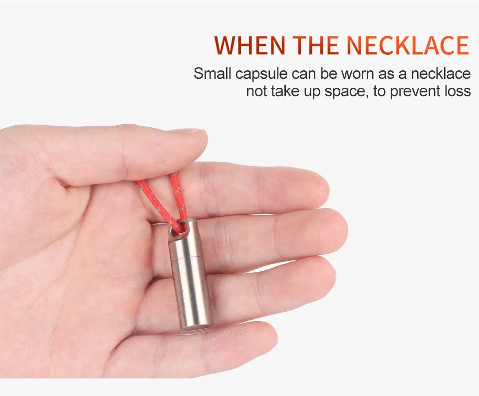 Tiartisan Titanium Mini Waterproof Pill Box Keychain