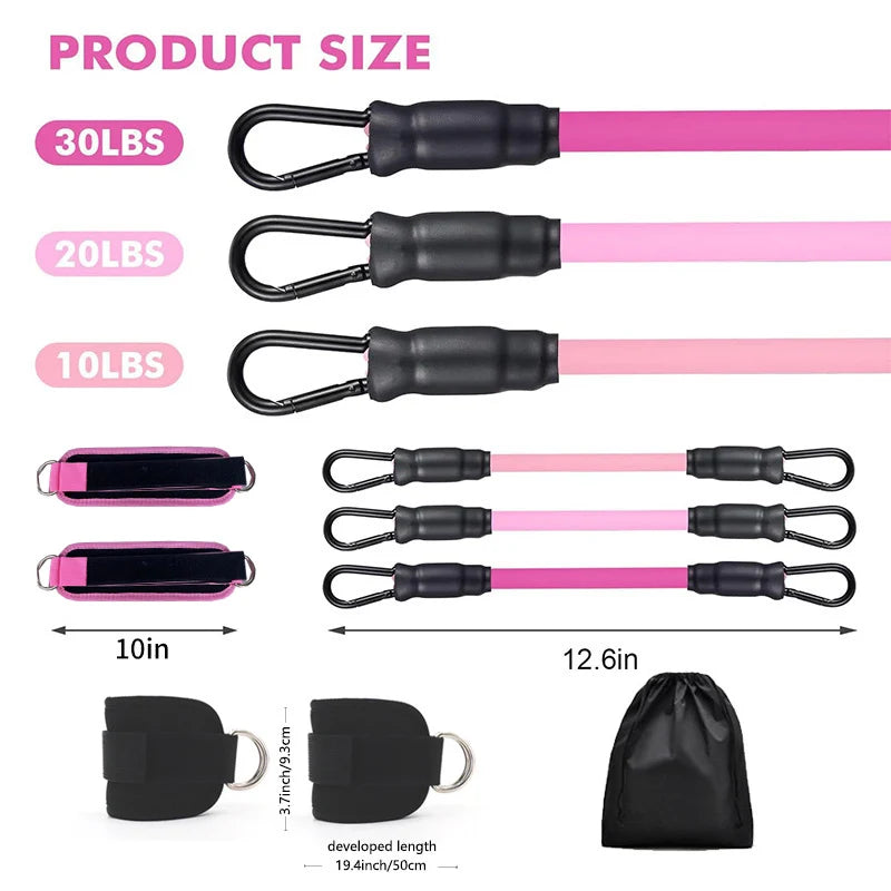 TPE Resistance Bands Ankle Straps Fitness Set