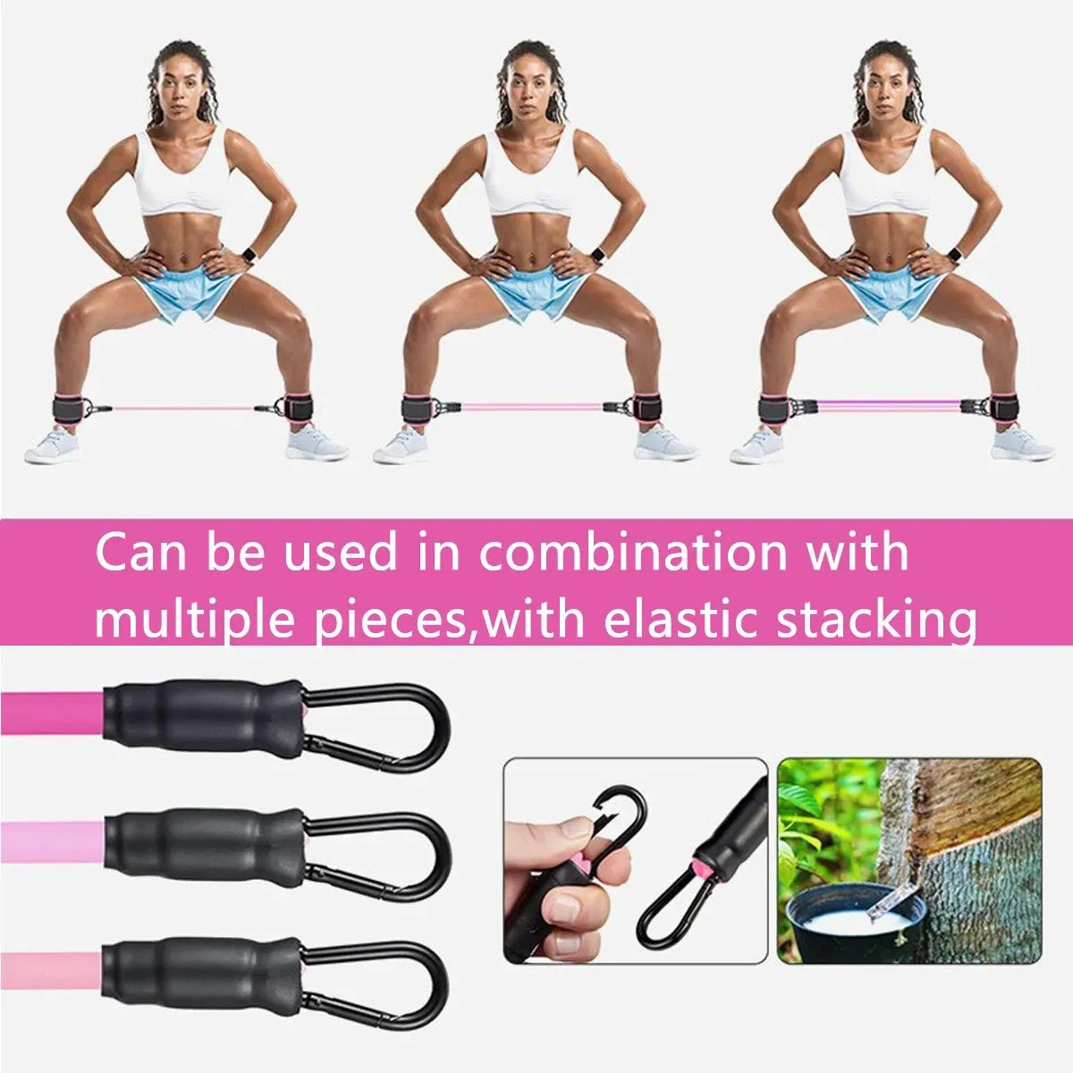 TPE Resistance Bands Ankle Straps Fitness Set