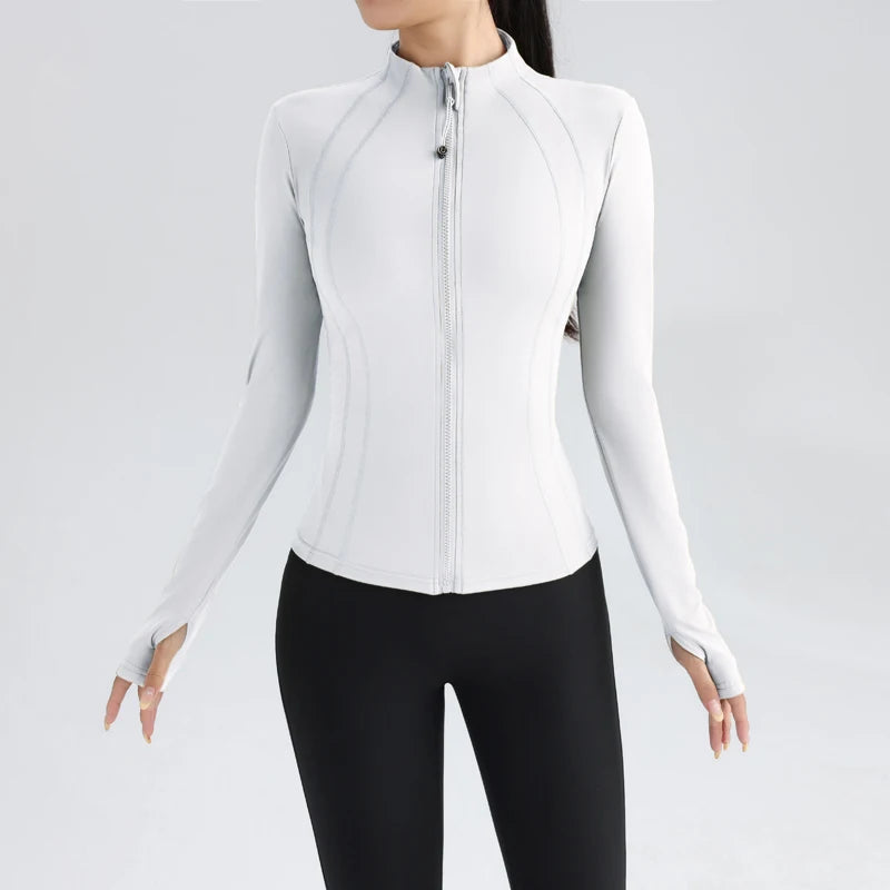 Women’s Full-Zip Yoga & Running Jacket with Thumbholes