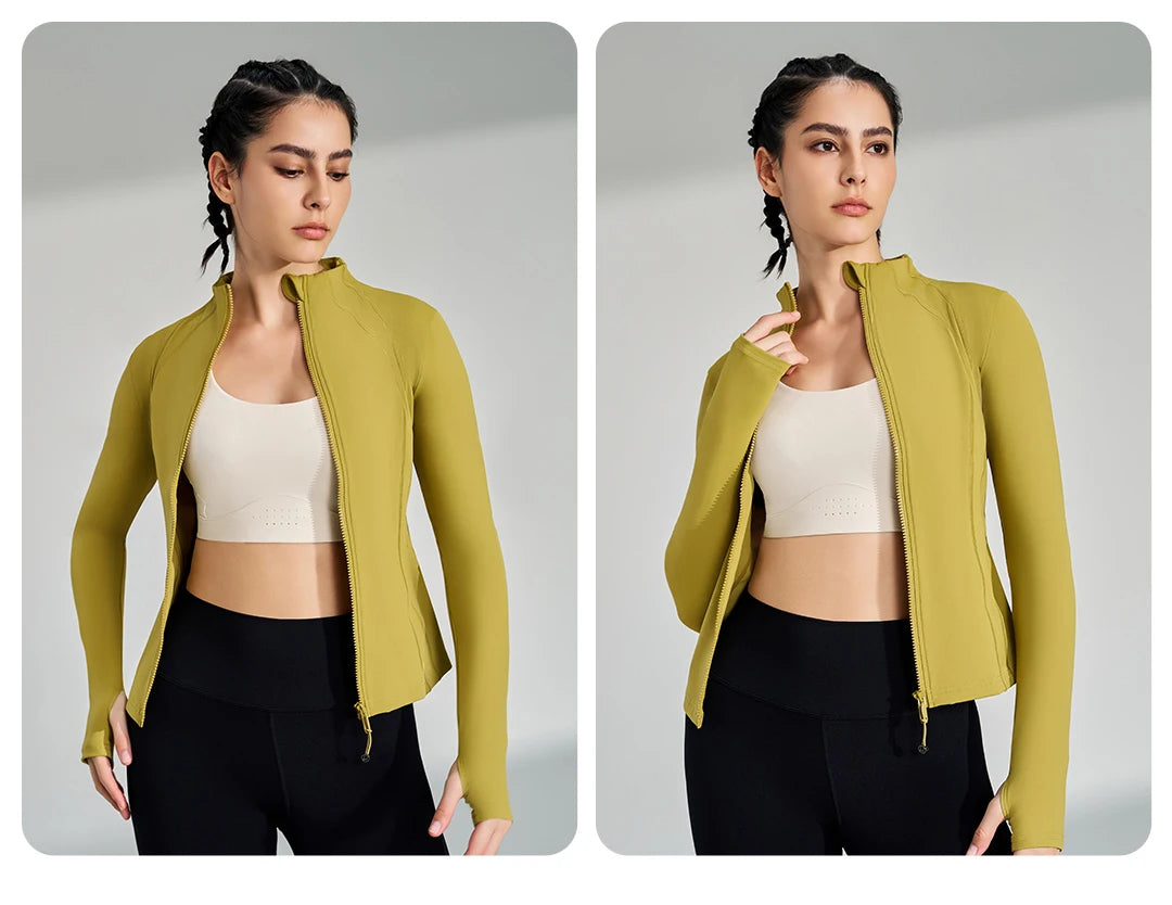 Women’s Full-Zip Yoga & Running Jacket with Thumbholes