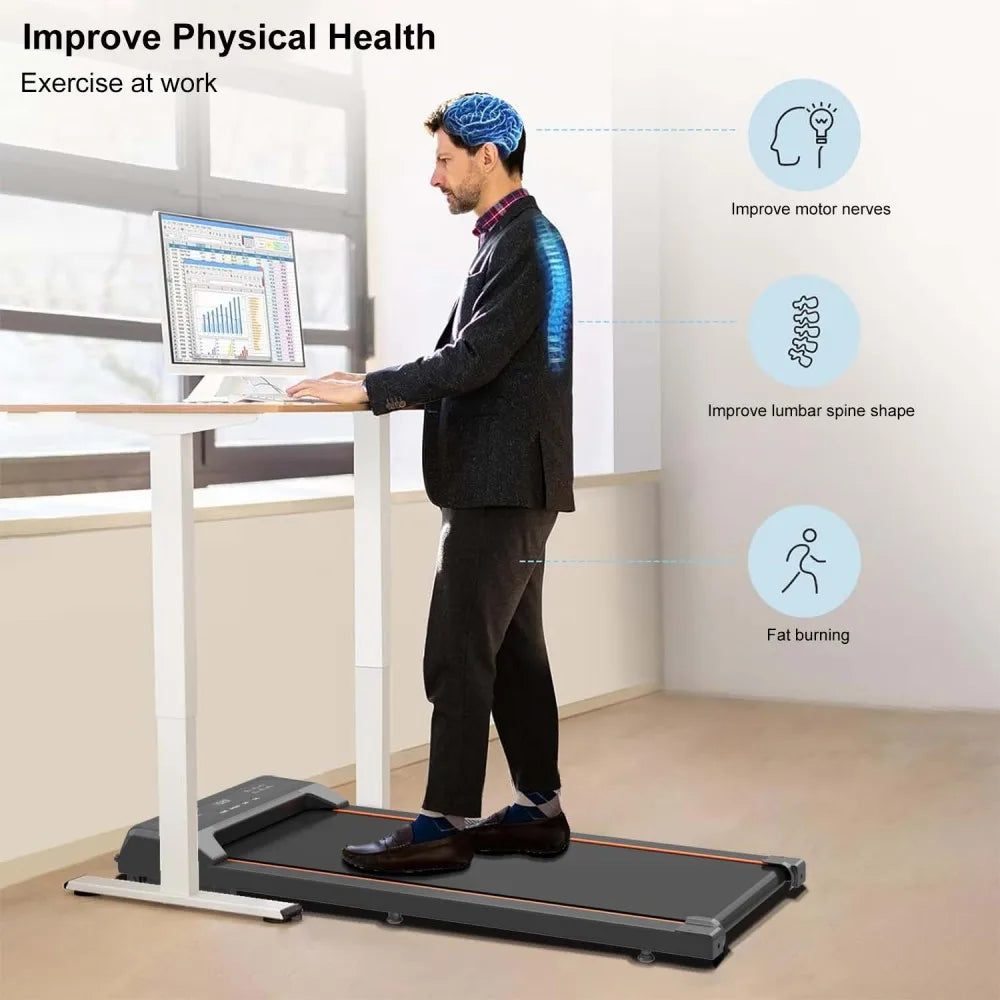 Walking Pad Under Desk Treadmill 2.5HP with LED & Remote