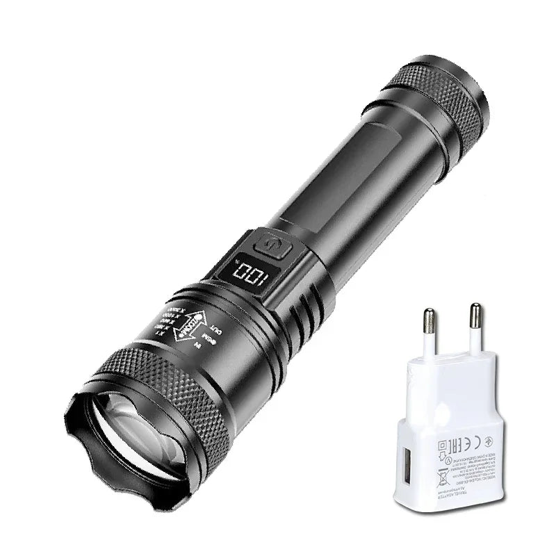 High Power 2000LM LED USB Rechargeable Tactical Flashlight
