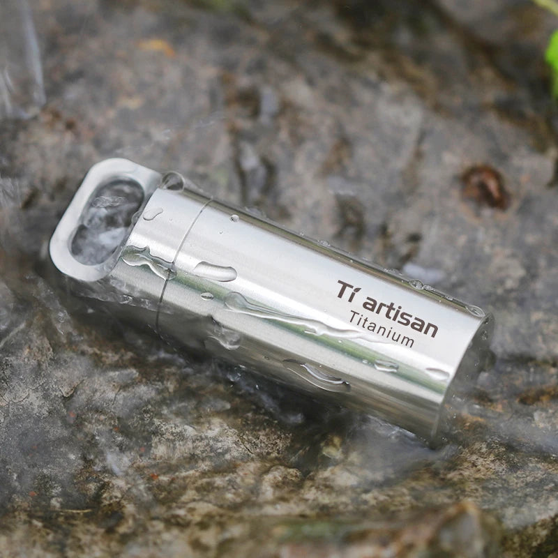 Tiartisan Titanium Mini Waterproof Pill Box Keychain