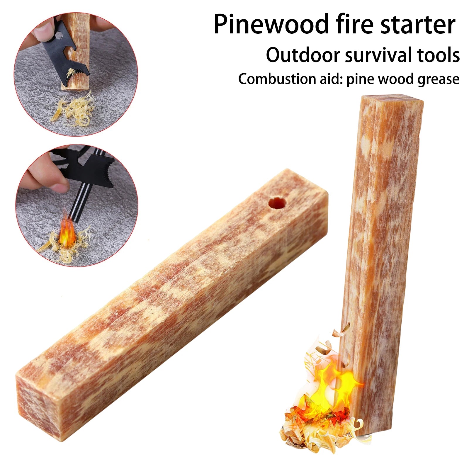 Rafford 2Pcs Natural Pine Wood Ignition Matches