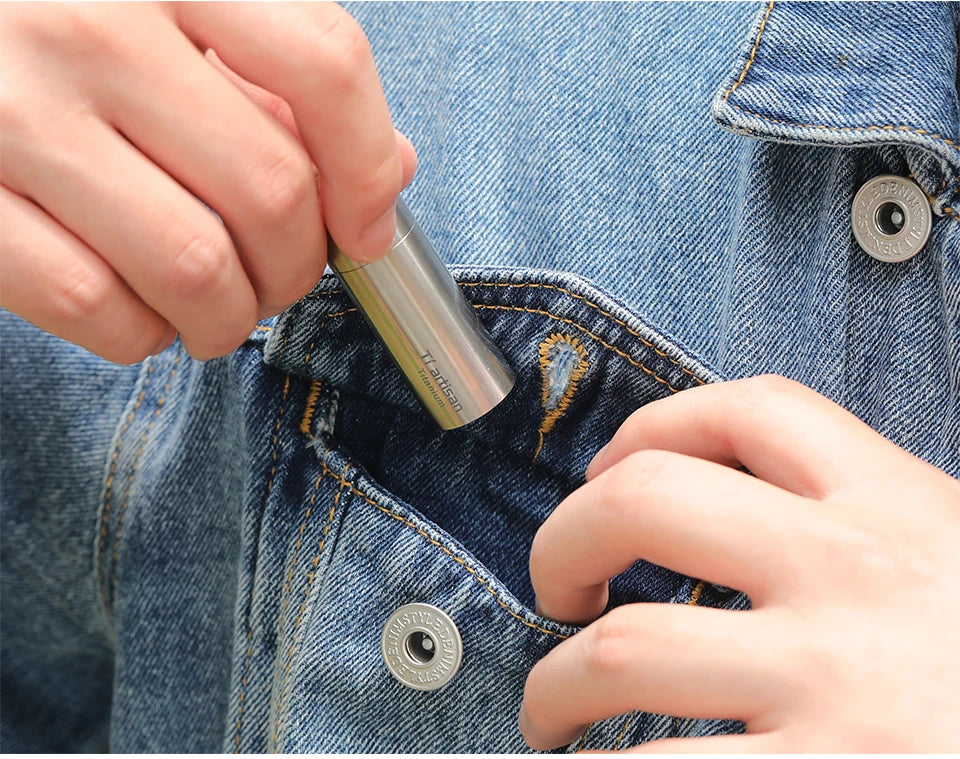 Tiartisan Titanium Mini Waterproof Pill Box Keychain