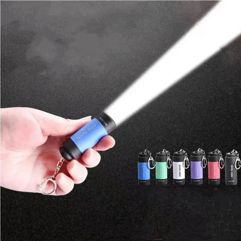 LED Micro USB Rechargeable Keychain Flashlight