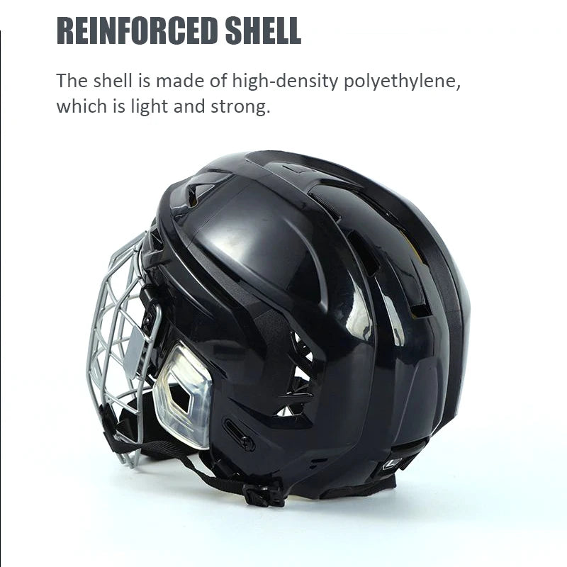 Adjustable Ice Hockey Helmet with Full Face Mask