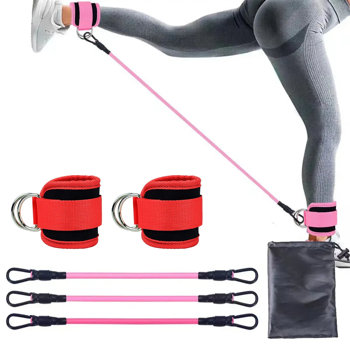 TPE Resistance Bands Ankle Straps Fitness Set