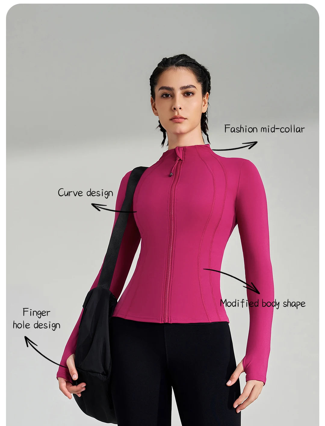 Women’s Full-Zip Yoga & Running Jacket with Thumbholes