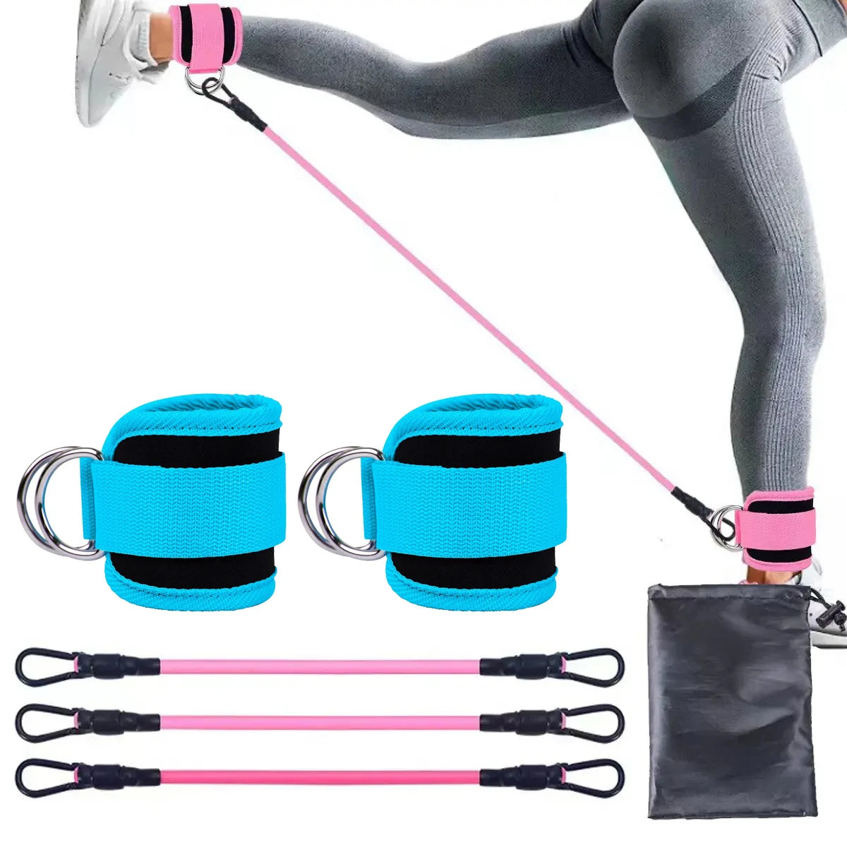 TPE Resistance Bands Ankle Straps Fitness Set