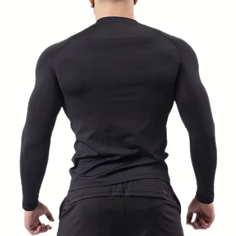 Spider Print Men's Long Sleeve Compression Shirt | Quick Dry Workout Top & Rash Guard for Gym and Athletic Training ZY0063