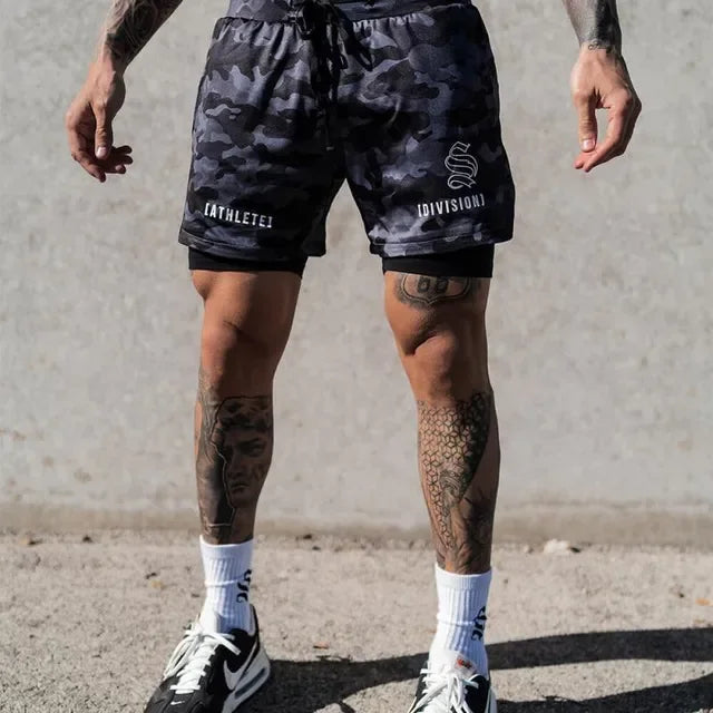 Men’s 2-in-1 Quick-Dry Gym Running Shorts