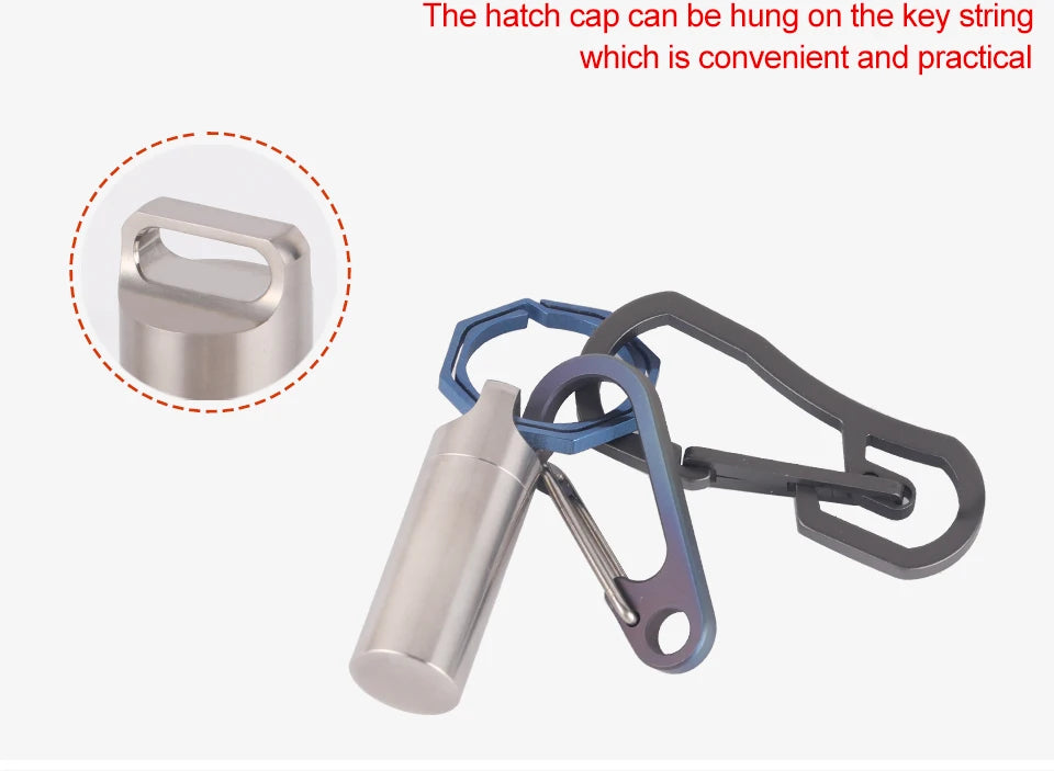 Tiartisan Titanium Mini Waterproof Pill Box Keychain