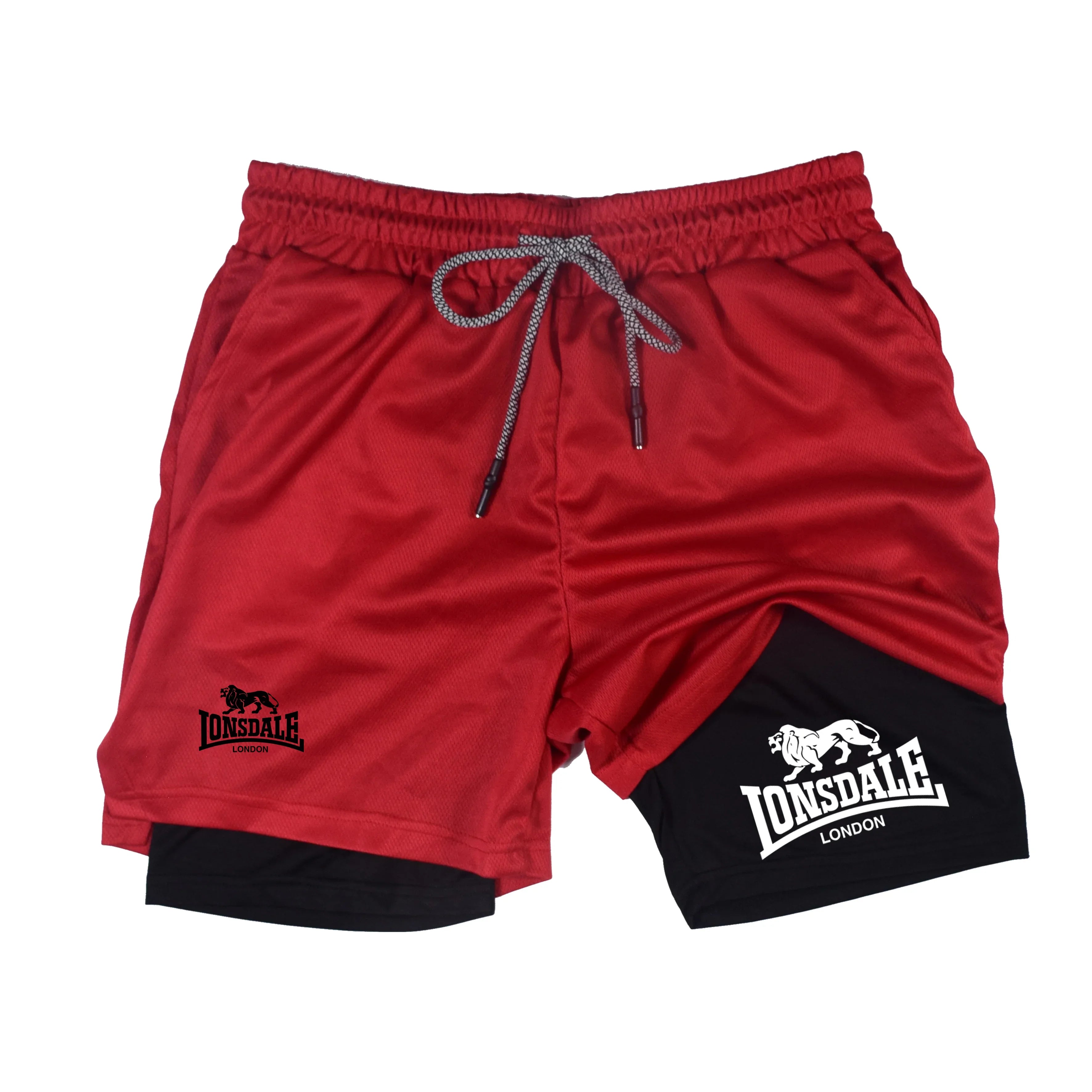 2-in-1 Men's Running Compression Shorts with Phone Pocket